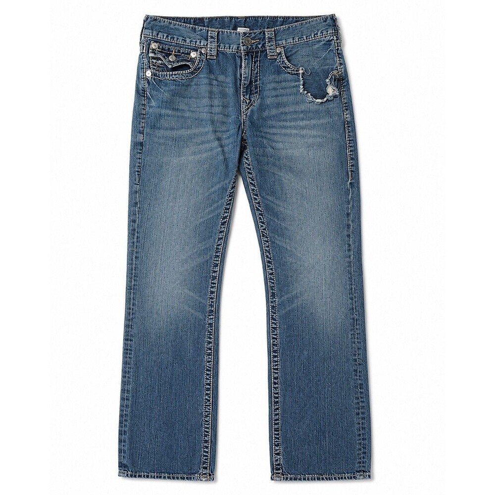 True Religion World Tour Section Straight Jeans Men’s 31x32 Distressed Denim